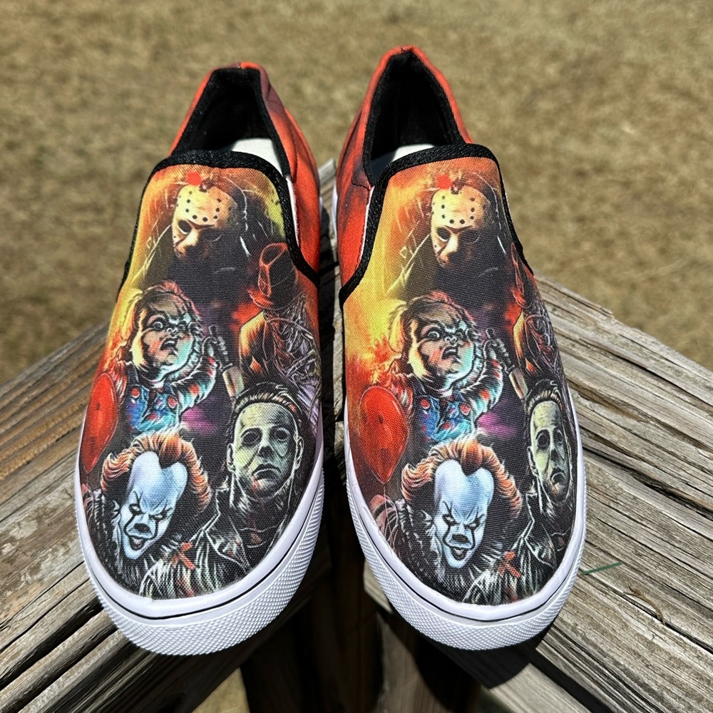 Slip on, canvas, horror movie icon, shoes